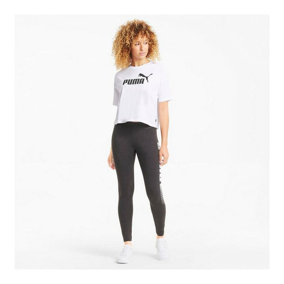 Dames-T-Shirt met Korte Mouwen Puma Essentials Wit