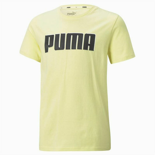 T-Shirt met Korte Mouwen voor kinderen Puma Alpha Graphic  Geel