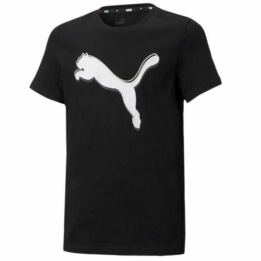 T-Shirt met Korte Mouwen voor kinderen Puma  Graphic Zwart