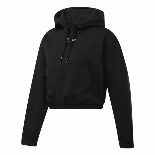 Dameshoodie Reebok Sportswear Cropped Zwart