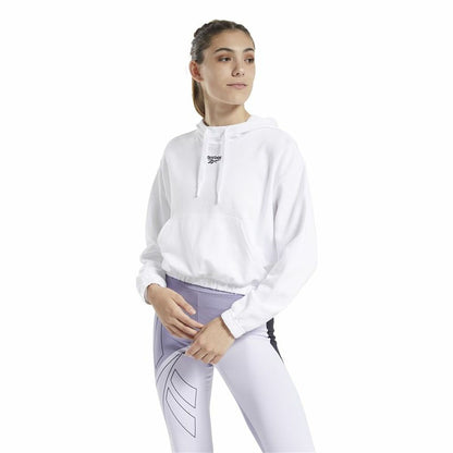 Dameshoodie Reebok Sportswear Cropped Wit