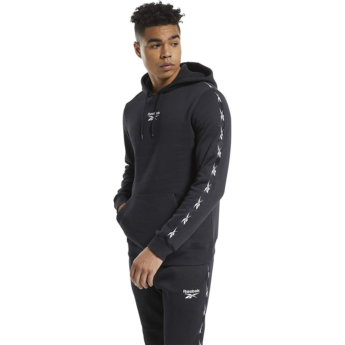 Herenhoodie Reebok Essentials Tape Zwart