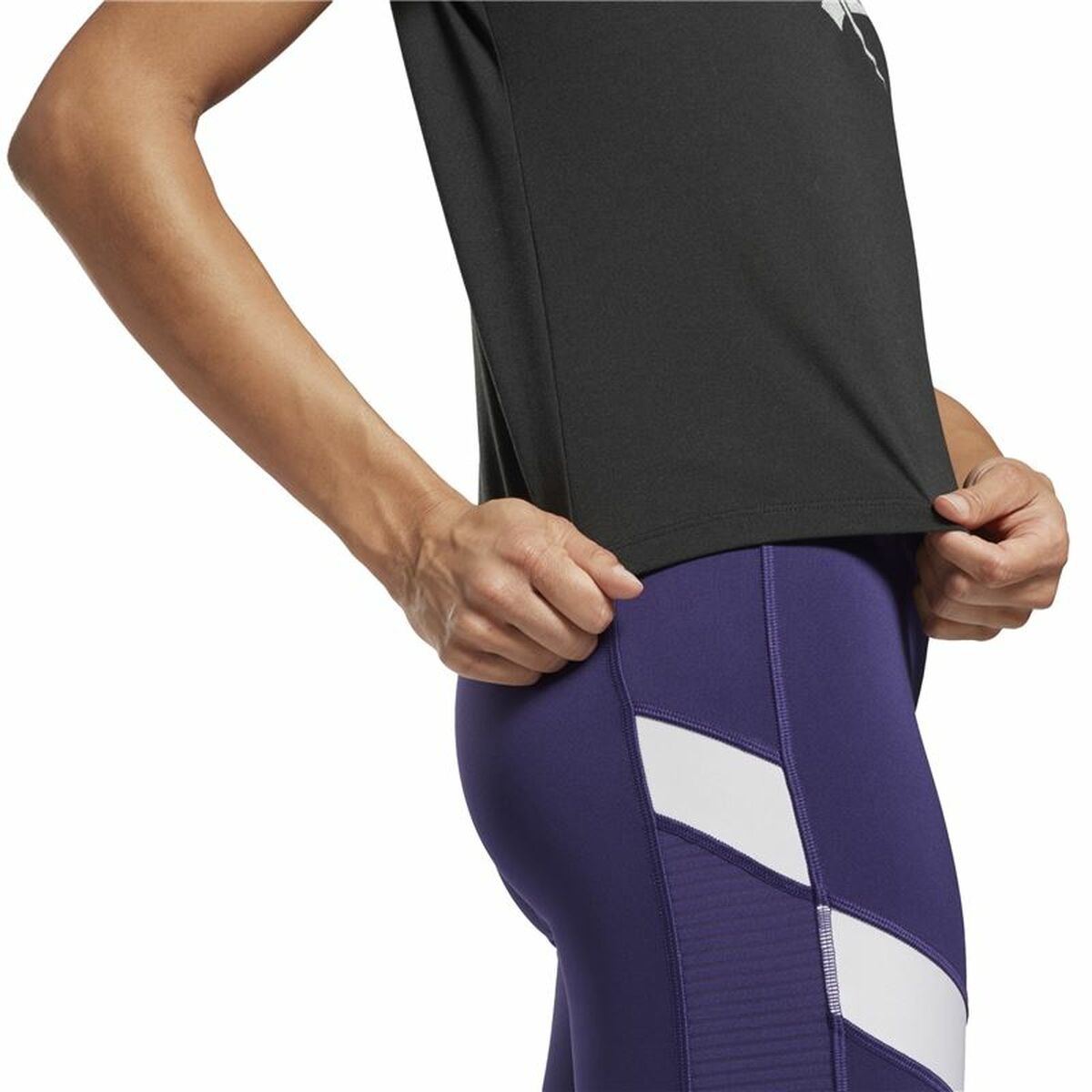 Dames-T-Shirt met Korte Mouwen Reebok Workout Ready Supremium Zwart