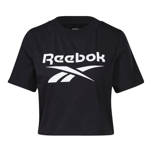 Dames-T-Shirt met Korte Mouwen Reebok Cropped Identity Zwart