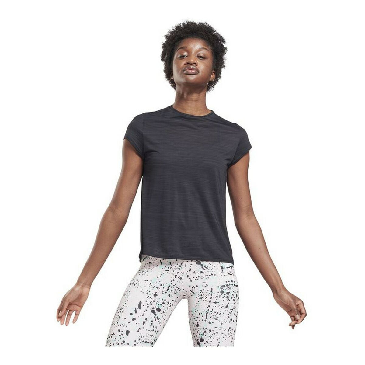 Dames-T-Shirt met Korte Mouwen Reebok Workout Ready Activchill Zwart