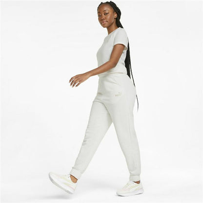 Lange sportbroek Puma Embroidery High Berg Wit Vrouw