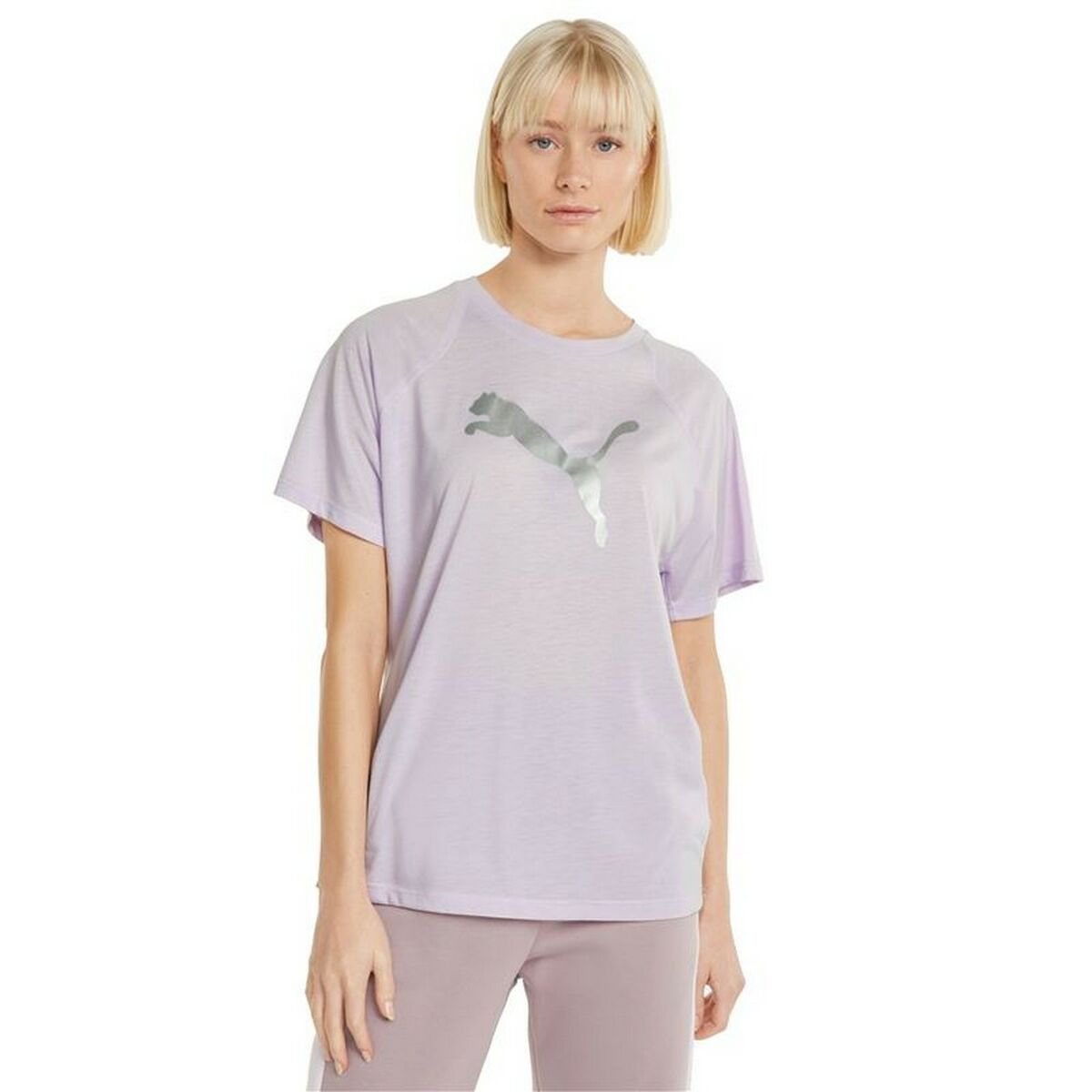 Dames-T-Shirt met Korte Mouwen Puma Evostripe