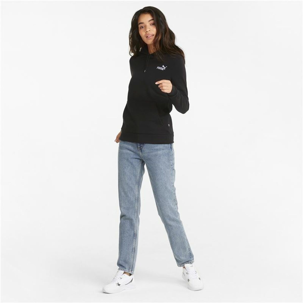Dameshoodie Puma Essentials+ Embroidery Zwart
