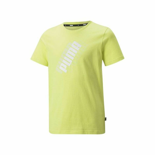 T-Shirt met Korte Mouwen voor kinderen Puma Power Logo Geel