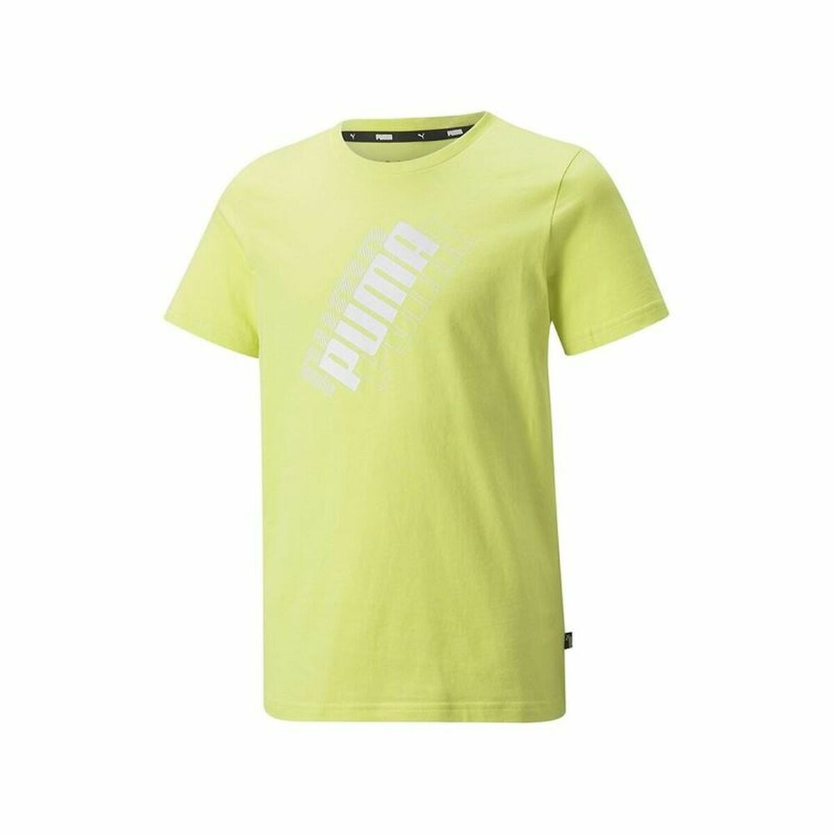 T-Shirt met Korte Mouwen voor kinderen Puma Power Logo Geel