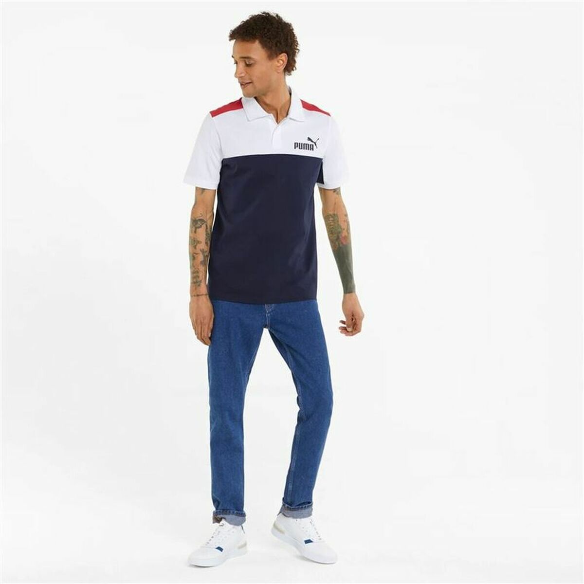 Heren-T-Shirt met Korte Mouwen Puma Essentials+ Block M