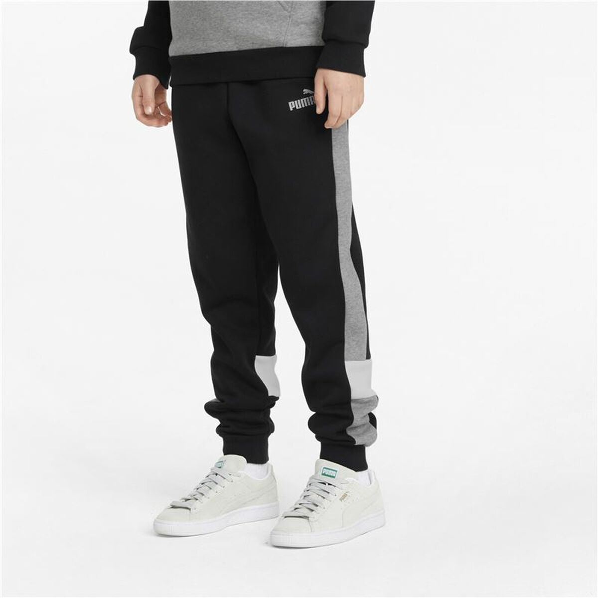 Kindertrainingspak Broek Puma Essentials+ Colorblock Zwart Kinderen