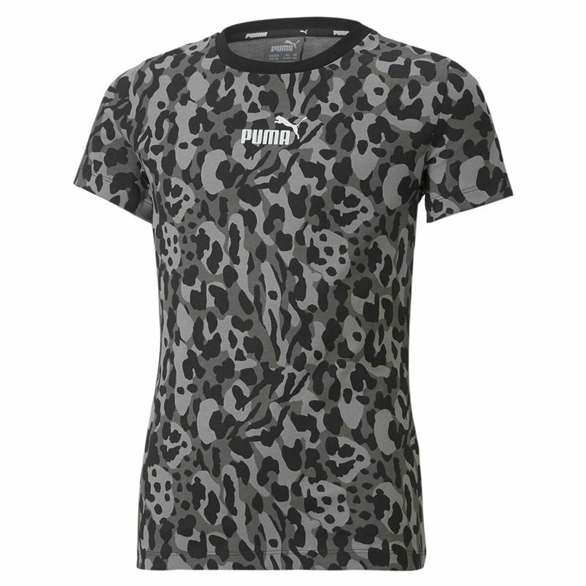 Sport T-shirt Korte Mouwen Puma Alpha AOP Zwart
