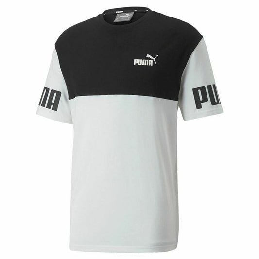Sport T-shirt Korte Mouwen Puma Power Colorblock Zwart Mannen