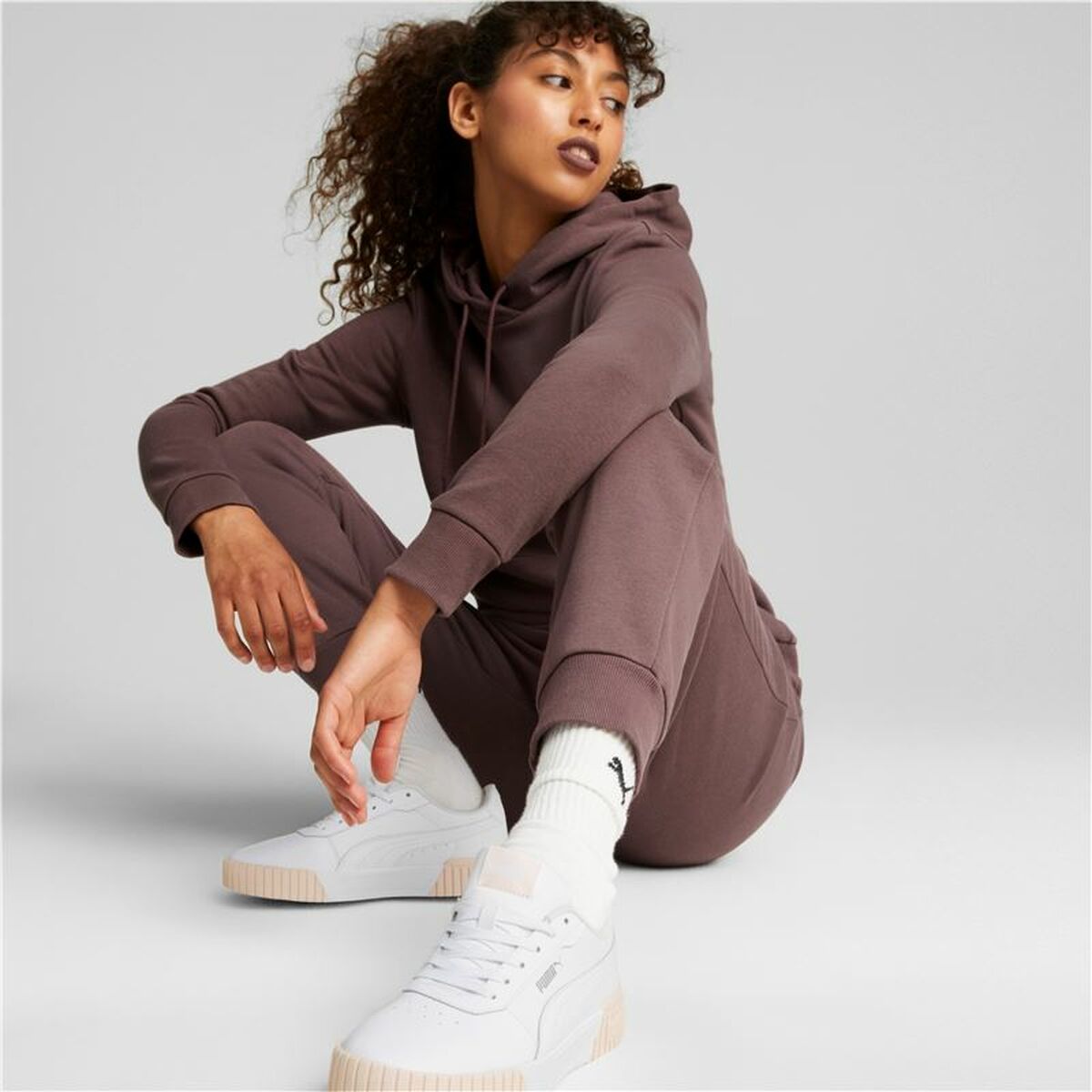 Volwassenen Trainingbroek Puma Ess+ Embroidery High-Waist Bruin Vrouw