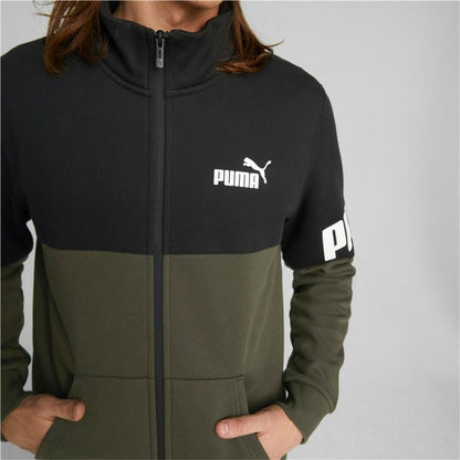 Trainingspak voor Volwassenen Puma Power Colorblock Donkergroen