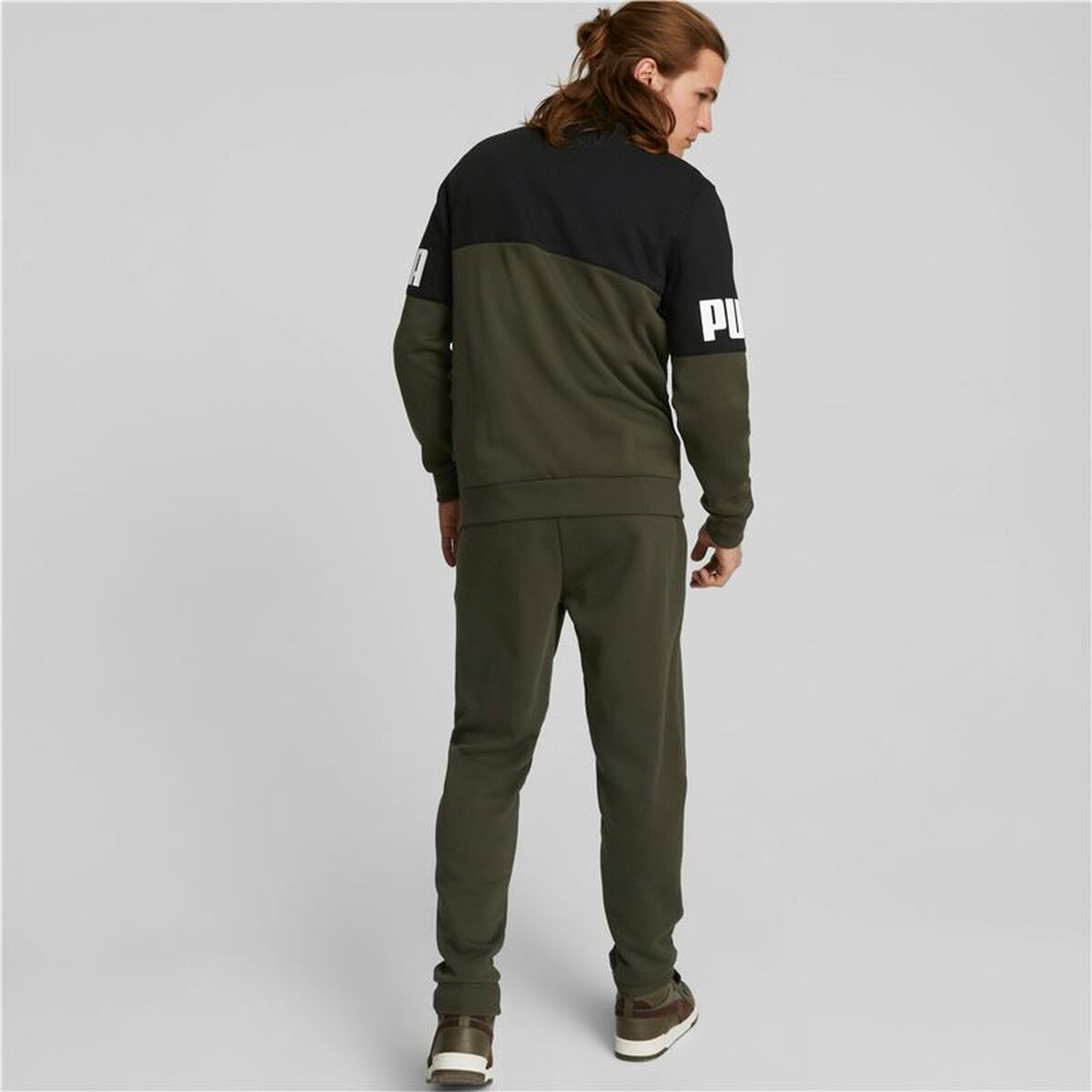 Trainingspak voor Volwassenen Puma Power Colorblock Donkergroen