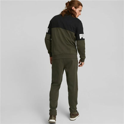 Trainingspak voor Volwassenen Puma Power Colorblock Donkergroen