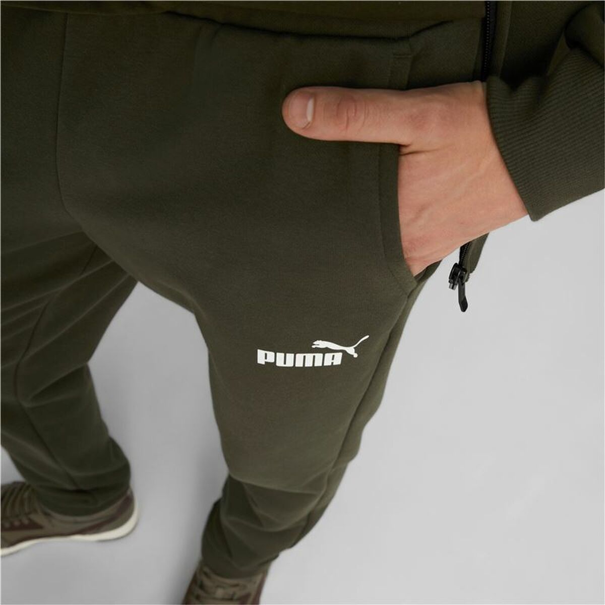 Trainingspak voor Volwassenen Puma Power Colorblock Donkergroen