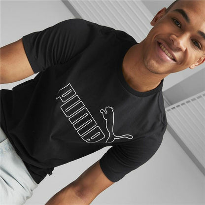 Heren-T-Shirt met Korte Mouwen Puma Essentials Elevated Zwart