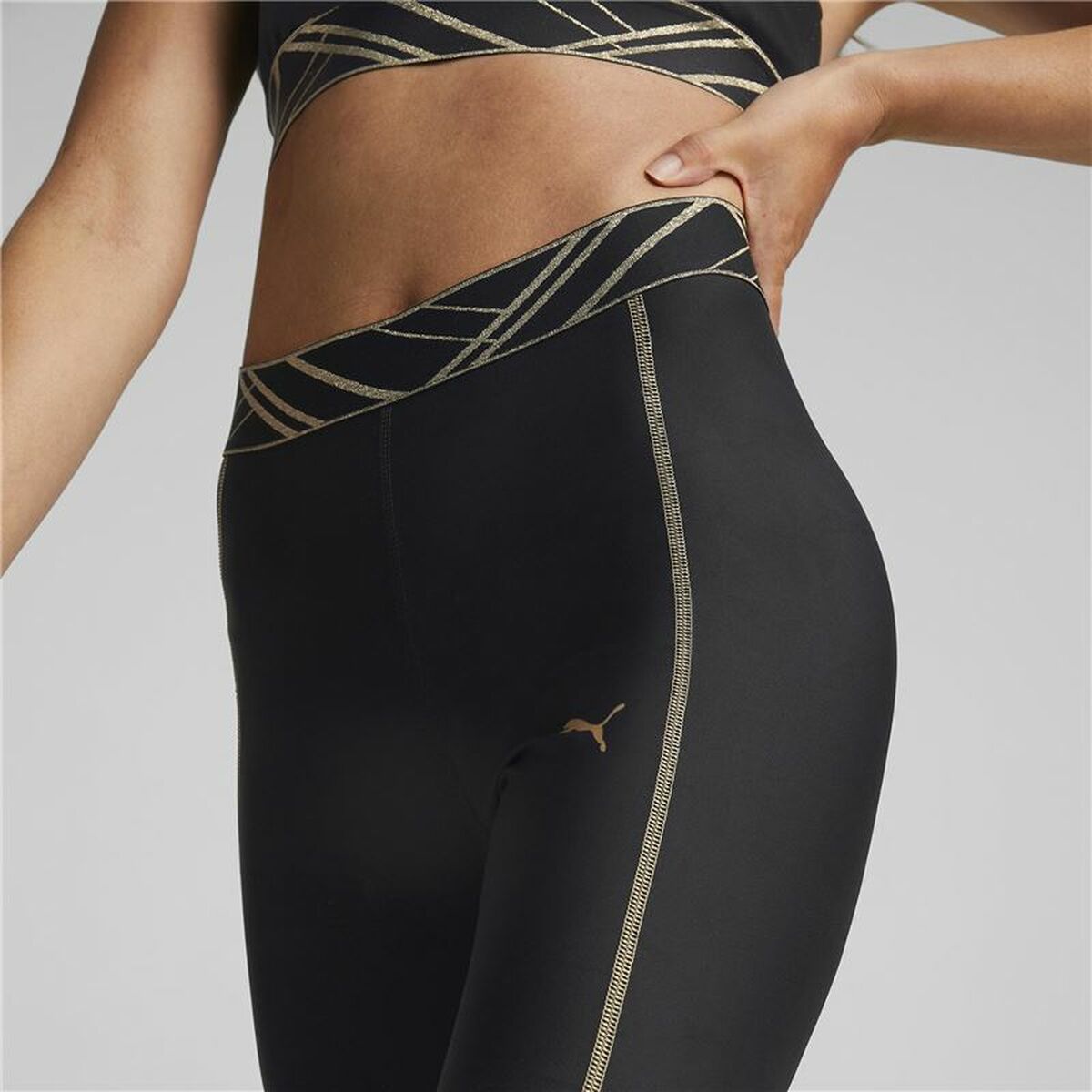 Sportleggings voor Dames Puma Deco Glam Zwart