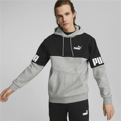 Herenhoodie Puma Power Colorblock Grijs