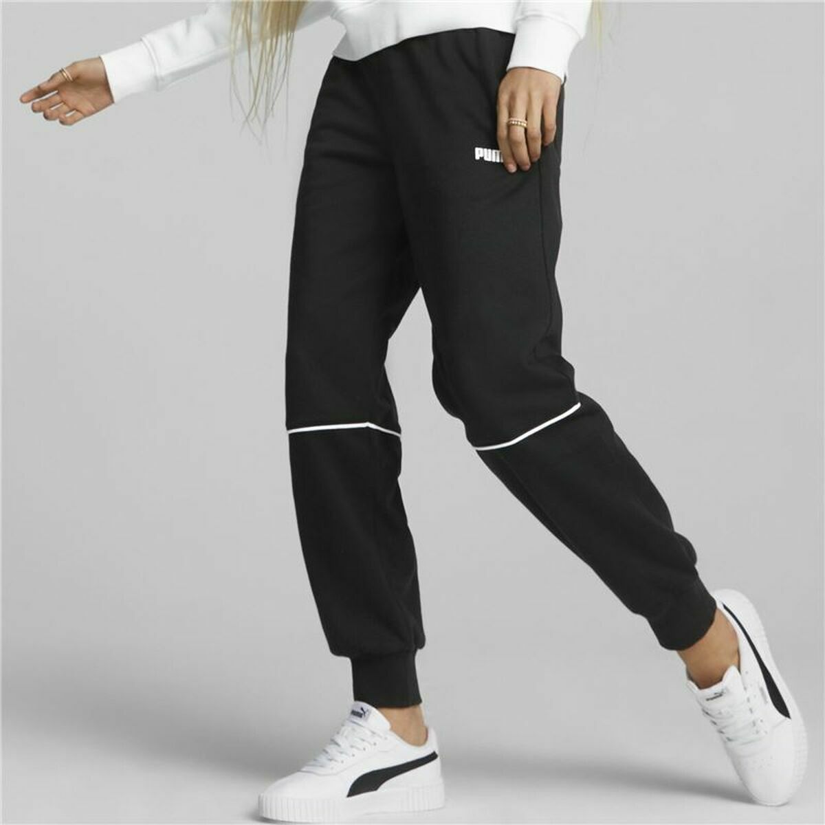 Volwassenen Trainingbroek Puma Colorblock  Zwart Vrouw