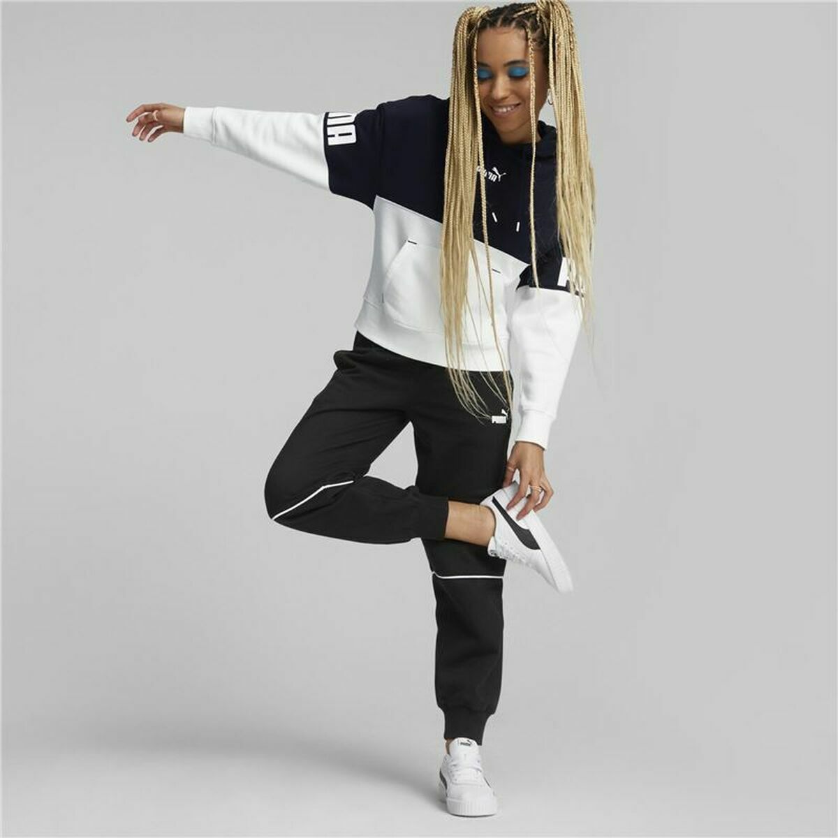Volwassenen Trainingbroek Puma Colorblock  Zwart Vrouw