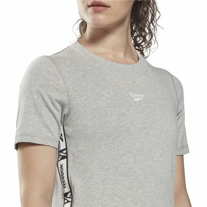 Dames-T-Shirt met Korte Mouwen Reebok Tape Pack Grijs