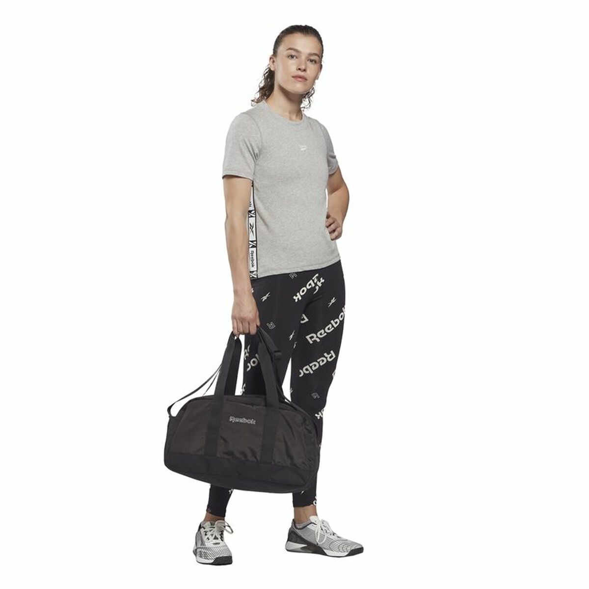 Dames-T-Shirt met Korte Mouwen Reebok Tape Pack Grijs