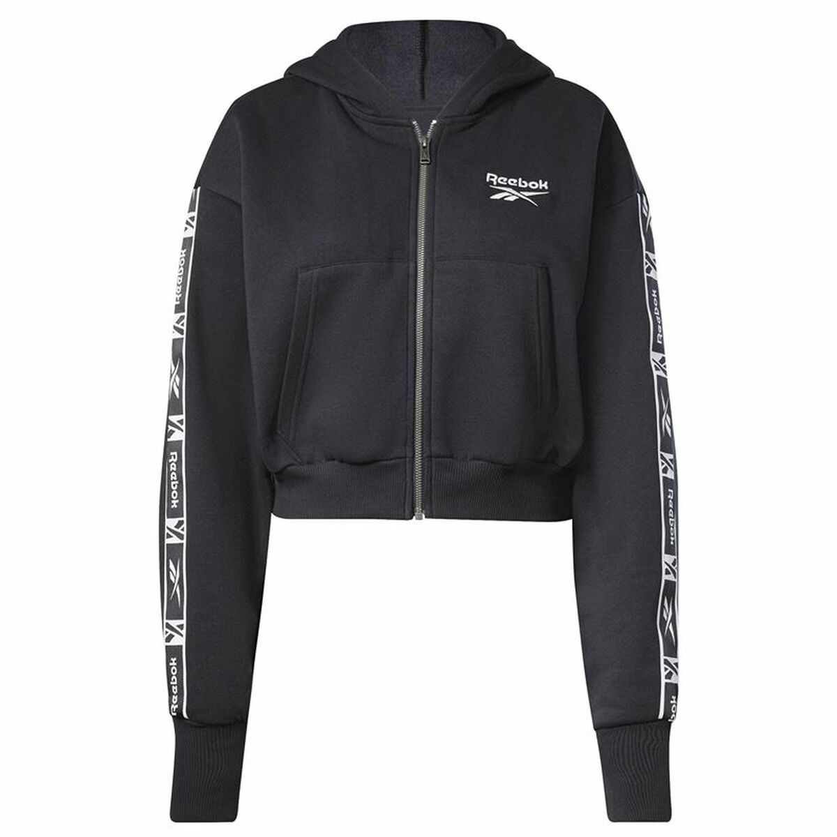 Sportjack voor dames Reebok Tape Pack Full Zip Zwart