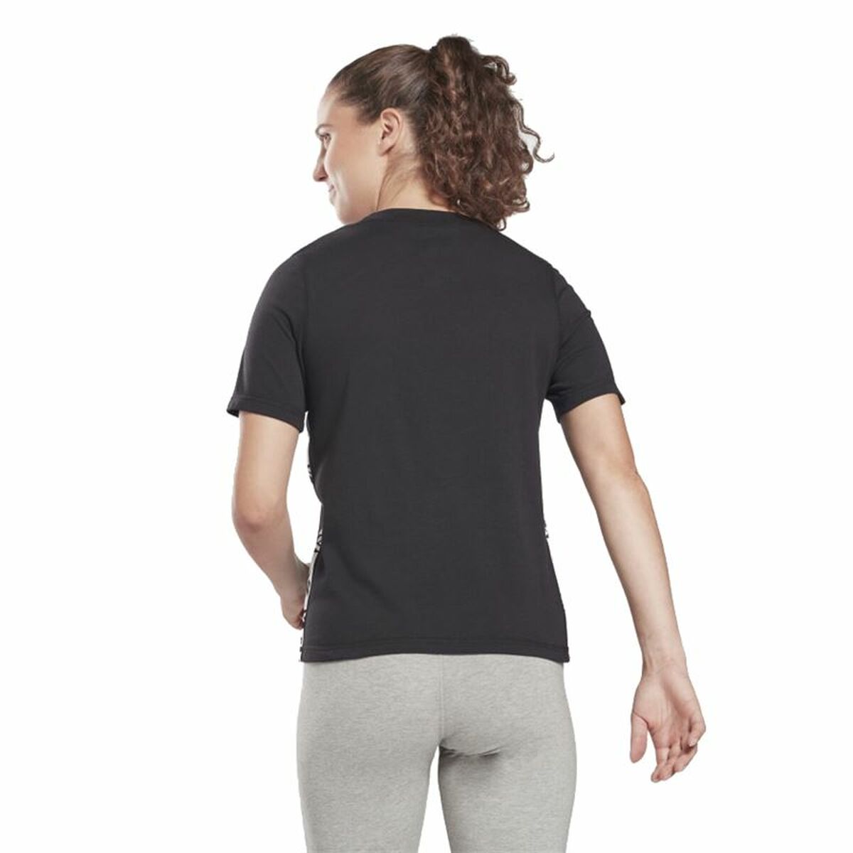 Dames-T-Shirt met Korte Mouwen Reebok Tape Pack Zwart