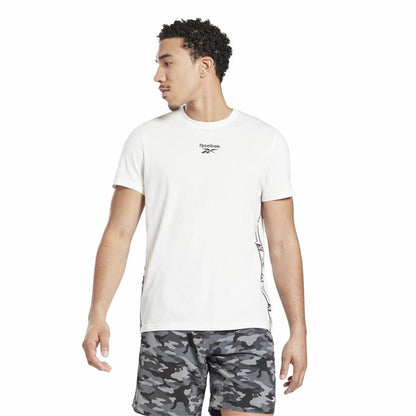 Heren-T-Shirt met Korte Mouwen Reebok Tape Wit