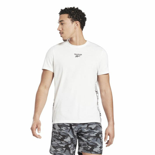 Heren-T-Shirt met Korte Mouwen Reebok Tape Wit