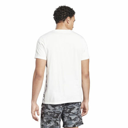 Heren-T-Shirt met Korte Mouwen Reebok Tape Wit
