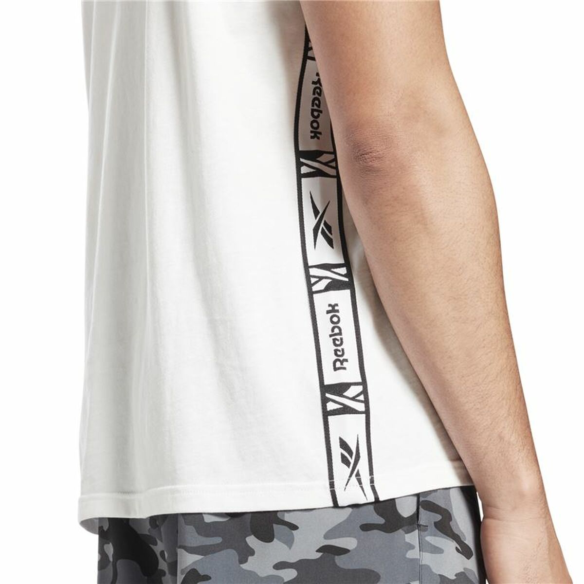 Heren-T-Shirt met Korte Mouwen Reebok Tape Wit