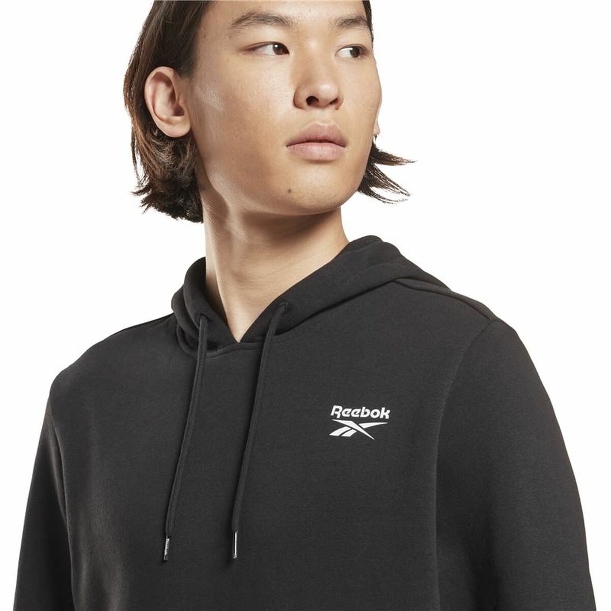Herenhoodie Reebok Left Chest Logo Zwart