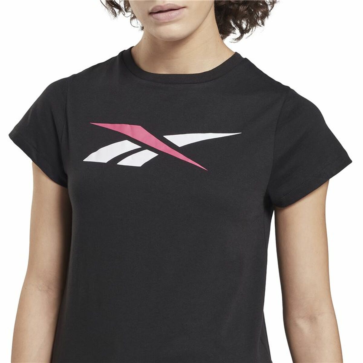 Dames-T-Shirt met Korte Mouwen Reebok Vector Zwart