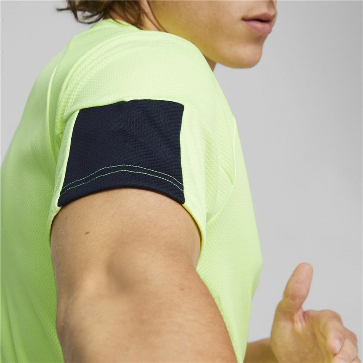 Heren-T-Shirt met Korte Mouwen Puma Individual Final Limoengroen Mannen