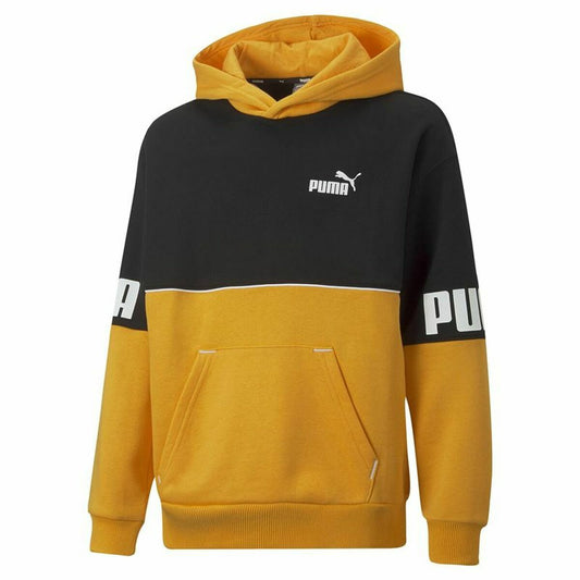 Herenhoodie Puma Power Colorblock Zwart Geel