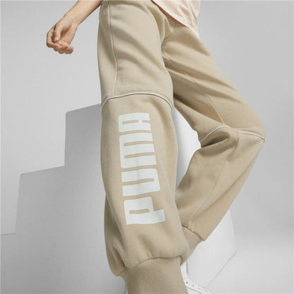Volwassenen Trainingbroek Puma Colorblock  Beige Vrouw