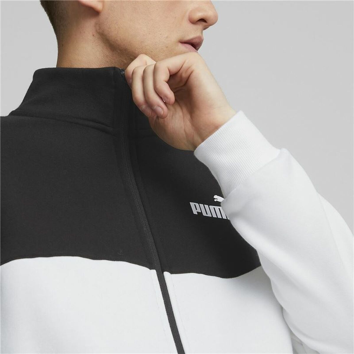 Trainingspak voor Volwassenen Puma Power Colorblock Zwart
