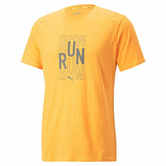 Heren-T-Shirt met Korte Mouwen Puma Geel