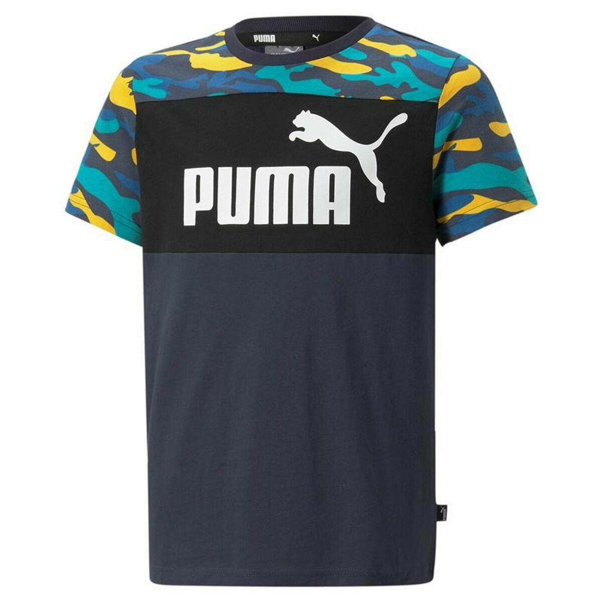 T-Shirt met Korte Mouwen voor kinderen Puma Essentials+ Camouflage Kinderen Zwart