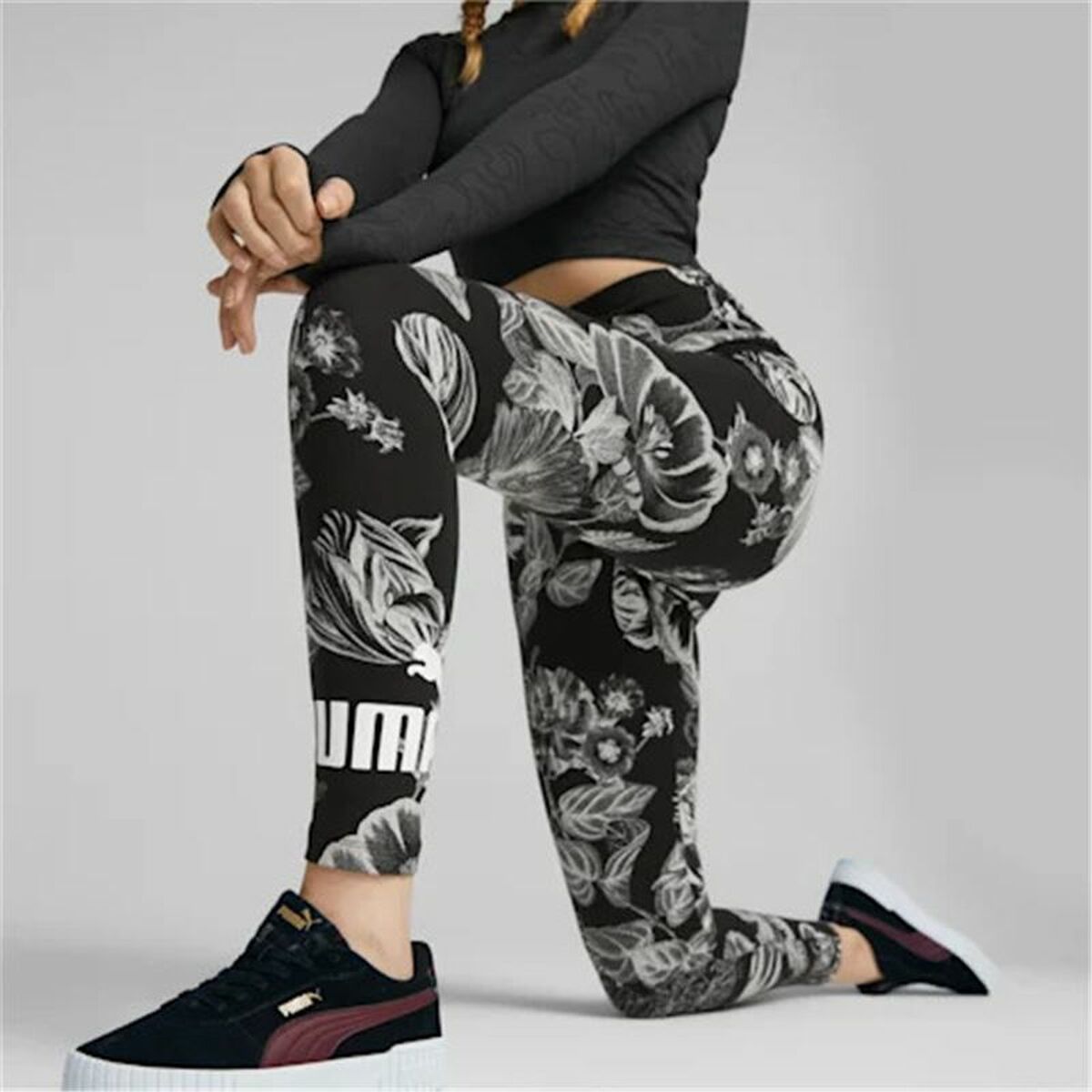 Sportleggings voor Dames Puma Frozen Flower Zwart