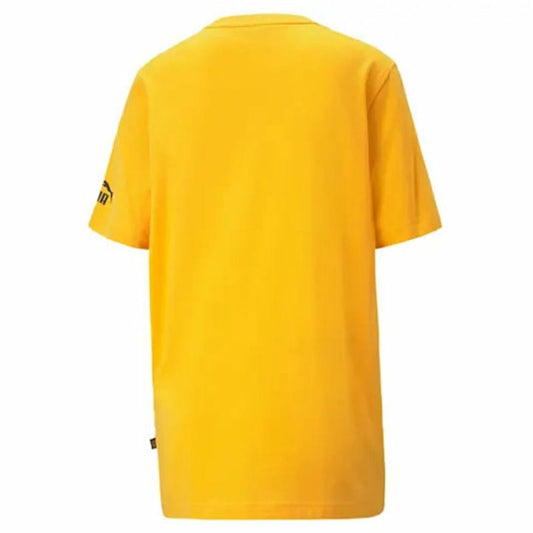 Heren-T-Shirt met Korte Mouwen Puma Essential Logo Repeat Graphic Geel