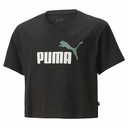 T-Shirt met Korte Mouwen voor kinderen Puma Logo Cropped  Zwart