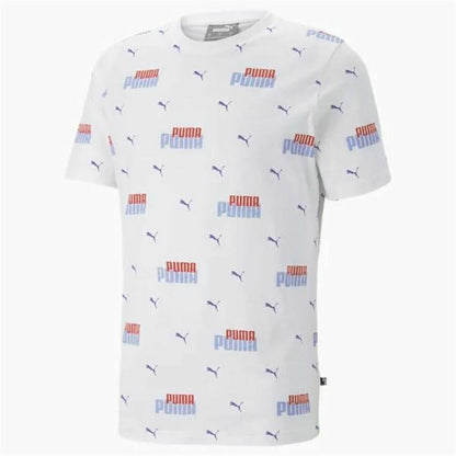 Shirt Puma  Ess+ Logo Power Wit Uniseks