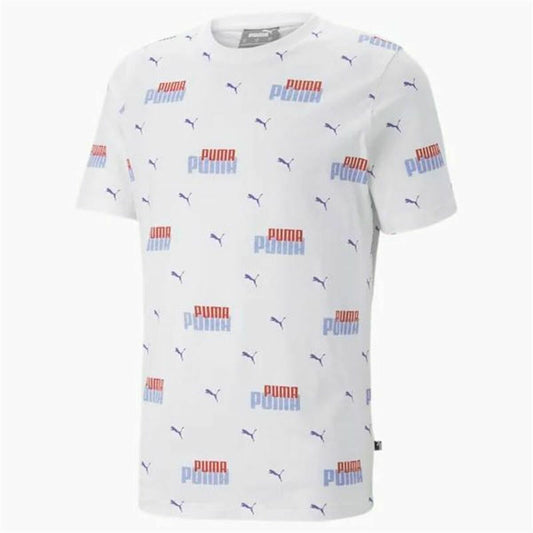 Shirt Puma  Ess+ Logo Power Wit Uniseks