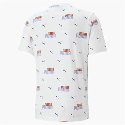 Shirt Puma  Ess+ Logo Power Wit Uniseks